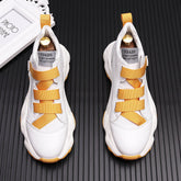 Zapatos casuales coreanos modernos con plataforma deportiva blanca para hombre